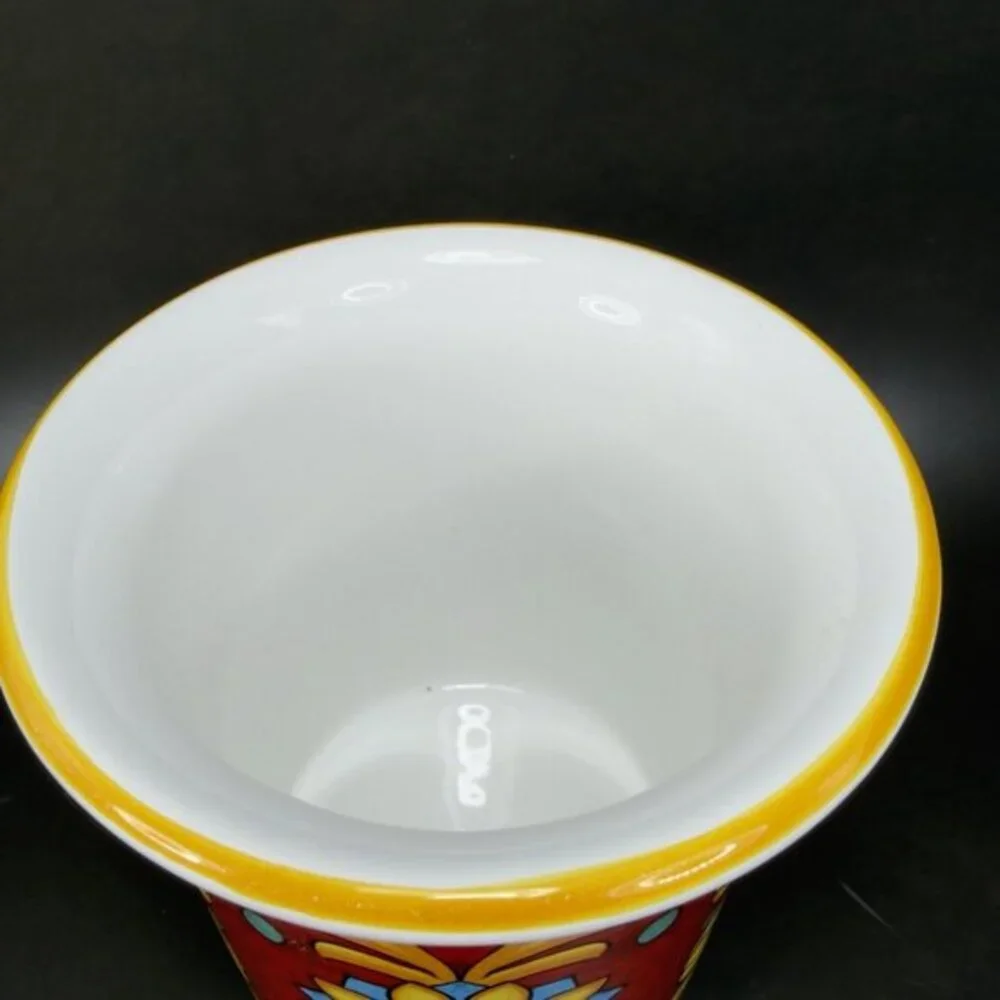Ceramic‎ Nova Deruta Made In Italy Redware Pottery Utensil Holder Crock Vase VTG
